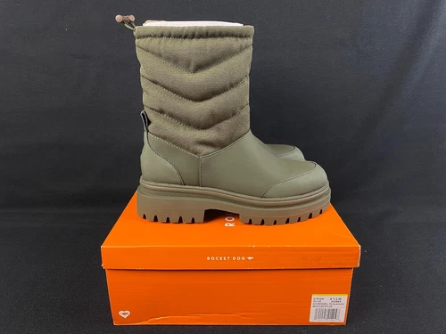 NEW Rocket Dog Dita Women's 9.5 Quilted Winter Boots Olive Green
