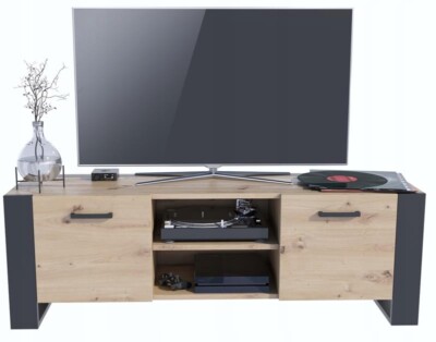 MATKAM TV-Kommode ALBA Loft, H50xB150xT43,6 cm, konische Beine (Artisan Eiche)