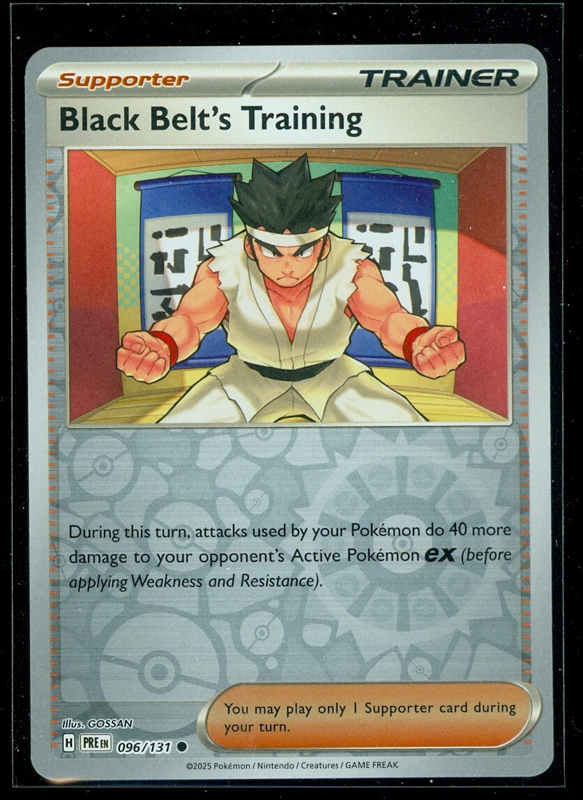 Pokemon BLACK BELT'S TRAINING 096/131 Prismatic Evolutions Rev Holo - MINT