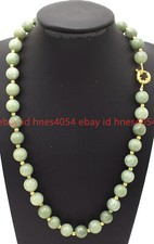 New Fashion Natural 6/8/10/12mm A Green Jade Gems Round Beads Necklace 16-36in