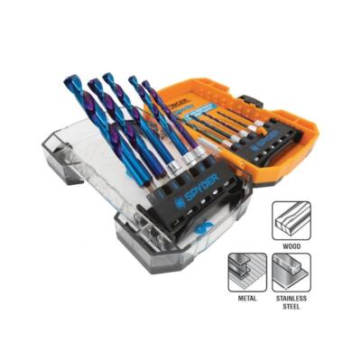 Spyder 19017 Stinger Mach-Blue Hex Shank Drill Bit Set 10Pc