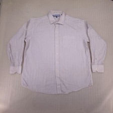 Tommy Hilfiger Shirt Men Extra Large 17.5 34/35 White Striped Ithaca Long Sleeve