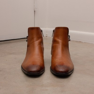 495$ Bruno Magli Angiolini Hand-burnished calfskin Zip Boots  display picture 3