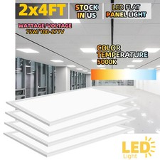 2x4FT 2x2FT 5000K Recessed Back-Lit Drop Ceiling LED Flat Panel Troffer Light
