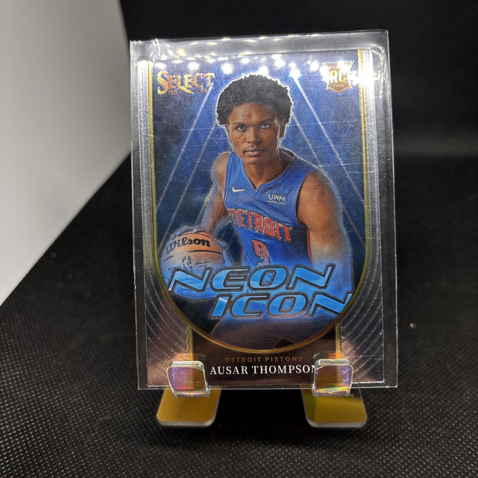 2023-24 Panini Select AUSAR THOMPSON Neon Icon Silver Prizm #2 Rookie Pistons