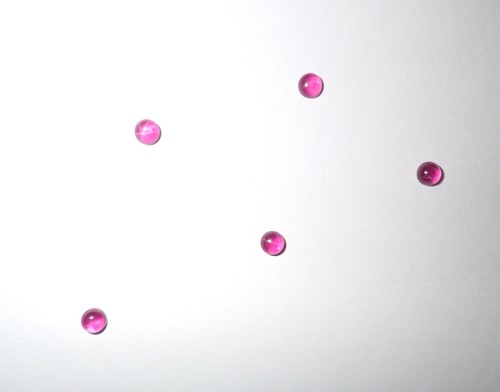 Transparent Star Ruby Round 4x4 mm Cabochon 6 Rayed Lab-created Stone 5 pcs Lot - Picture 13 of 14