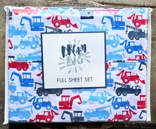 Image of DREAM BIG Red & Blue Construction Trucks (lifts back hoes diggers dump trucks)