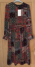Zara - Multicoloured Midi Dress - Size UK XS - Long Sleeve - Lightweight - BNWT