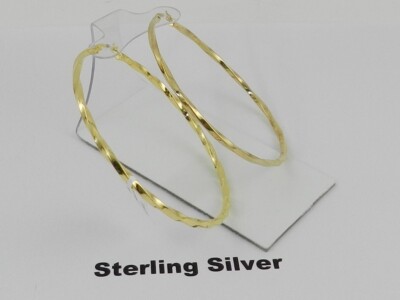 MACY'S Twist Hoop Earrings in 14k Gold Plated Sterling Silver