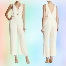 Privacy Please XS Ivory Jumpsuit Gansel Sleeveless V Neck NWT