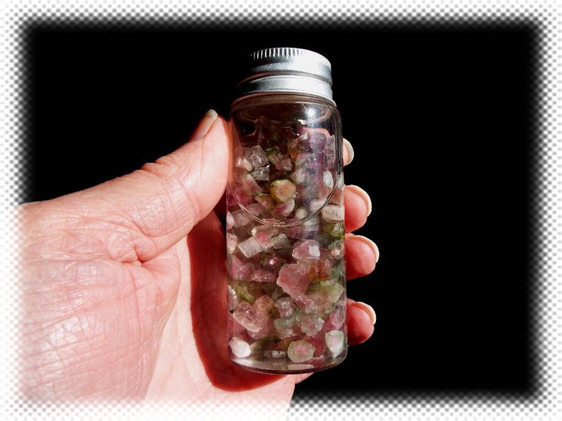 NICE LOT SMALL WATERMELON TOURMALINE CRYSTAL PIECES