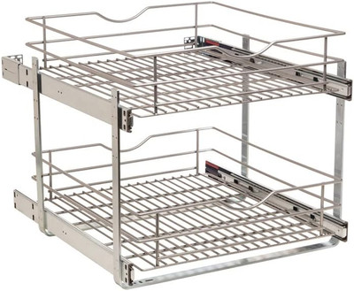 Simply Put 20.5-In W X 14.7-In H Metal 2-Tier Pull Out Cabinet Basket, 20 Inch, 