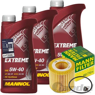 MANN ÖLFILTER+CASTROL 5W-30 ÖL Passend Für VW GOLF 5+6 PASSAT B6+B7 1.6