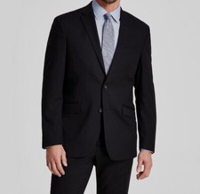 Kenneth Cole Men's Black Techni Cole Slim Fit 2-PC Jacket Pants Suit Size 42L