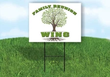 WING FAMILY REUNION GR TREE 18 in x24 in Yard Sign Road Sign with Stand