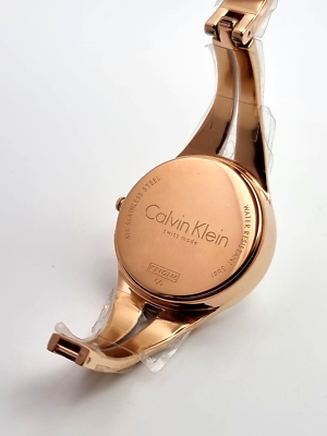 New Swiss Made CALVIN KLEIN Addict Silver Dial Medium Rose Gold