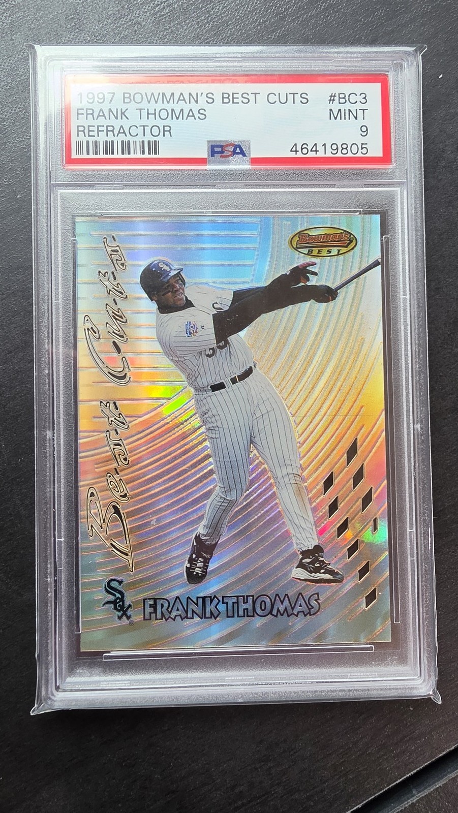 1997 Bowman'S Best Cuts #BC3 Frank Thomas Refractor PSA 9