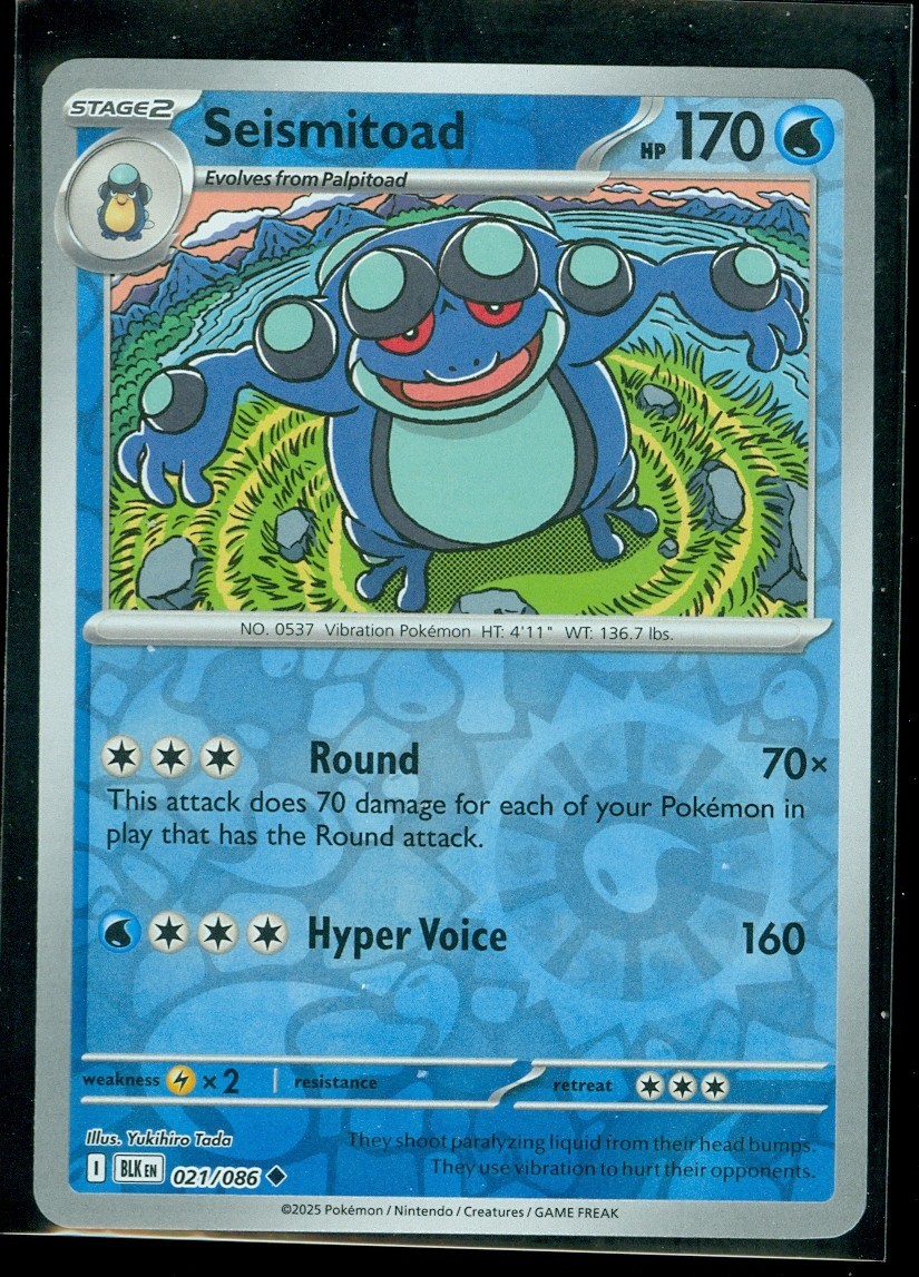 Pokemon SEISMITOAD 021/086 - Black Bolt - Rev Holo - MINT | eBay
