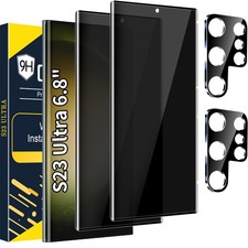 2 2 Pack Galaxy S23 Ultra Privacy Screen Protector, 9H Tempered Glass, Ultr...