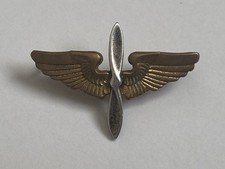 USAAF WWII US Army Air Corps 8th AF Officer Collar Insignia 1940s Original