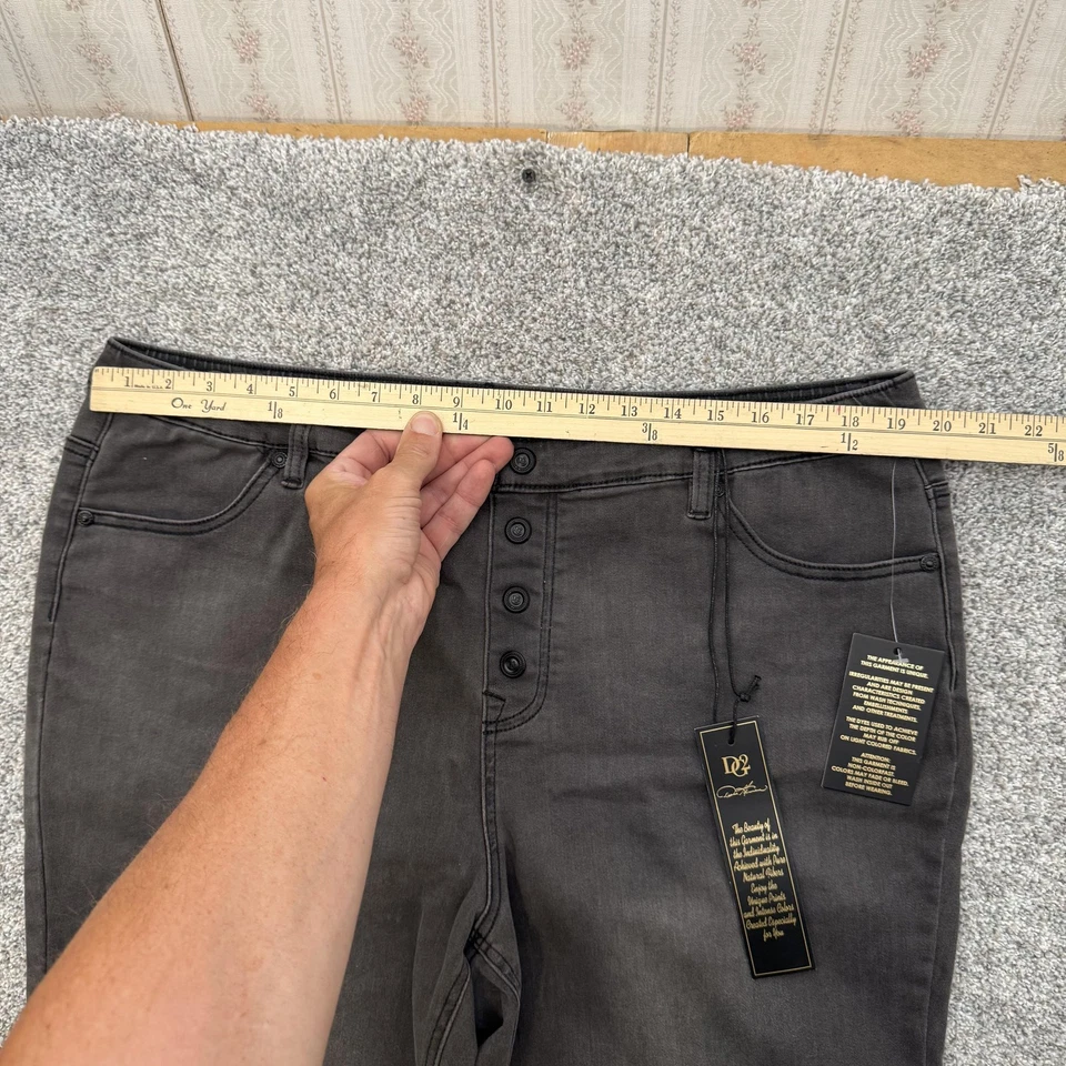 DG2 Bermudas Pantalones Cortos Mujer 1X Gris Botón Mosca Elastizado Jean Informal Talla Grande Foto 4 de 4