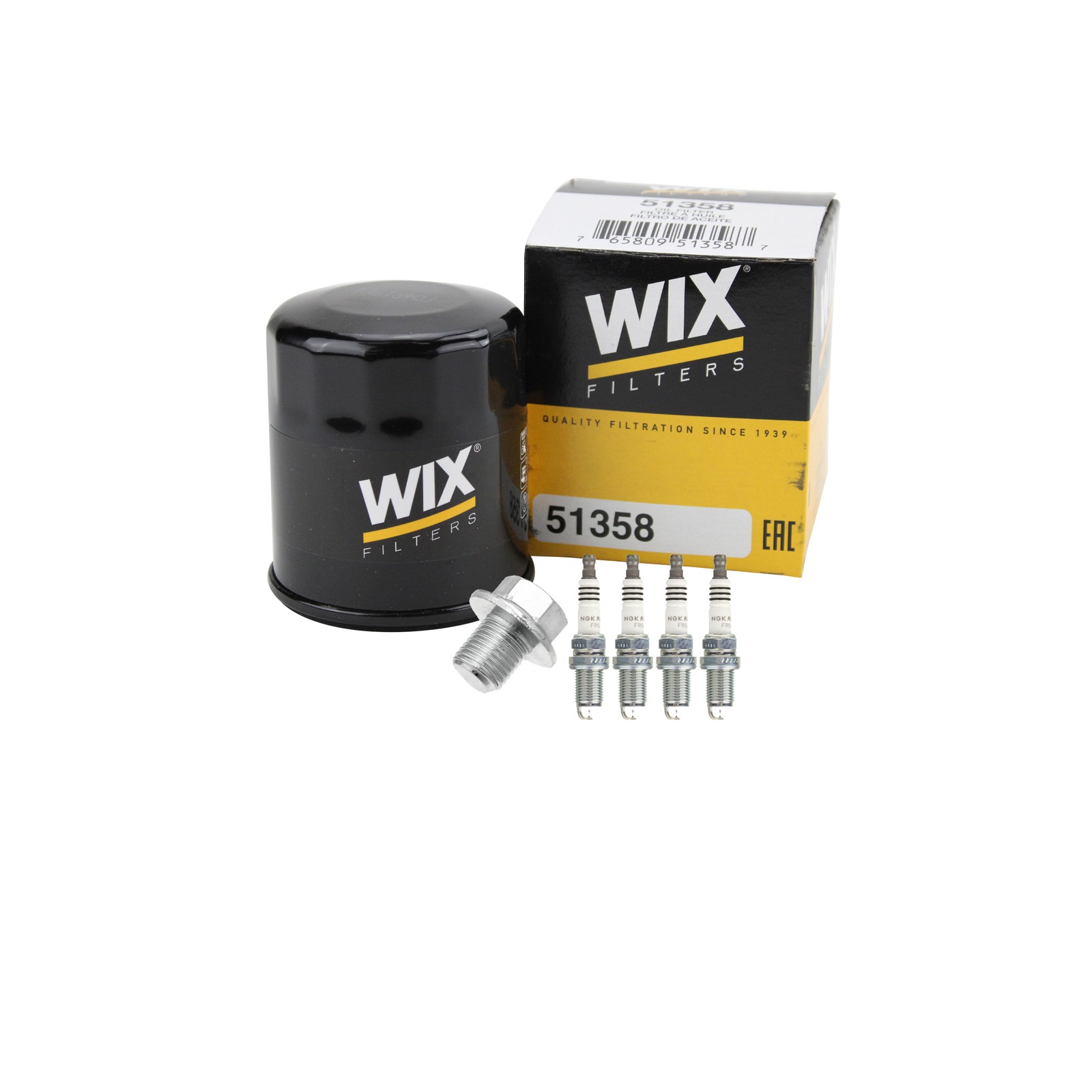 Wix Engine Oil Filter  NGK 4 Ruthenium HX Spark Plugs kit for G20 Sentra 2.0 L4