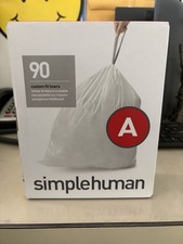 Simplehuman Code A Custom Fit Liners Trash Bags 90 Count 4.5 Liter / 1.2 Gallon