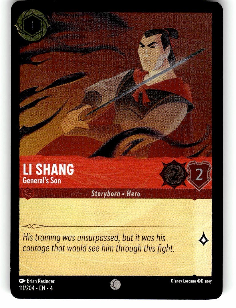 Li Shang #111/204 Disney Lorcana Ursula's Return Common, Cold Foil NM
