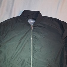 H&M Men s Black Bomber Jacket Full Zip Band C...