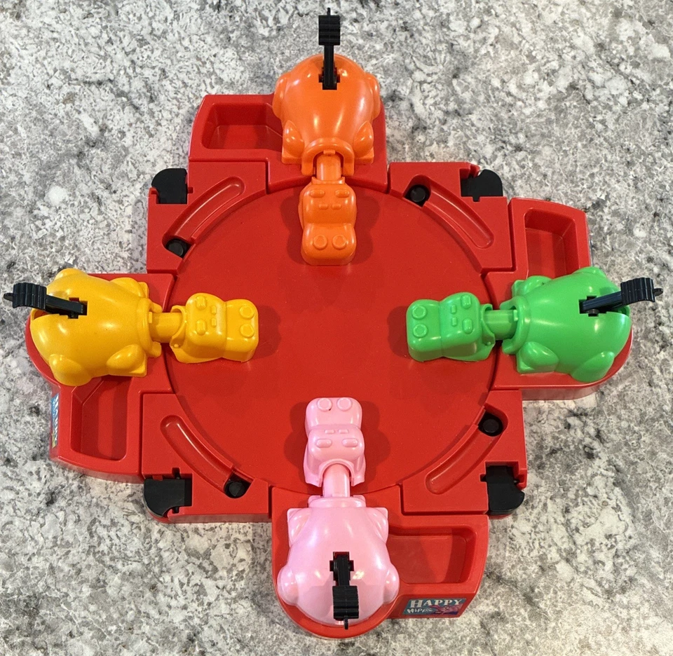 2000 Hungry Hungry Hippos jogo de tabuleiro de mármore Milton Bradley - Testado - 13 bolas de gude - Imagem 2 de 4