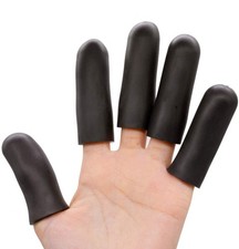 Povihome Finger Cots Protectors - Moisturizing Thumb Medium 10PCS , Black