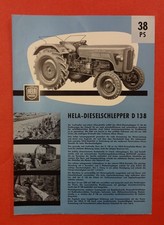 Original alter HELA HERMANN LANZ D 138 / 38 PS Traktor Schlepper Prospekt