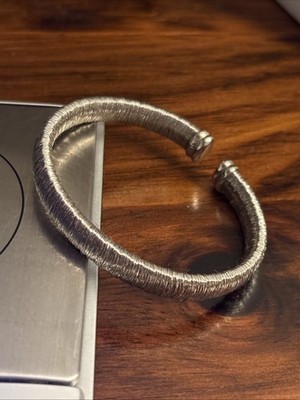 Beautiful Vintage Jacmel Sterling Silver Wire Bracelet JCM 925 Italy 18.57 Grams