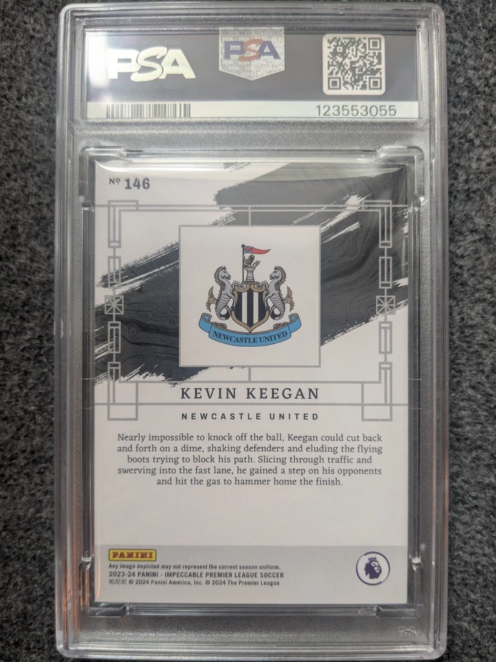 2023-24 PANINI IMPECCABLE KEVIN KEEGAN RUBY & GOLD PARALLEL#D1/1#146 PSA 8 - Image 2 of 2