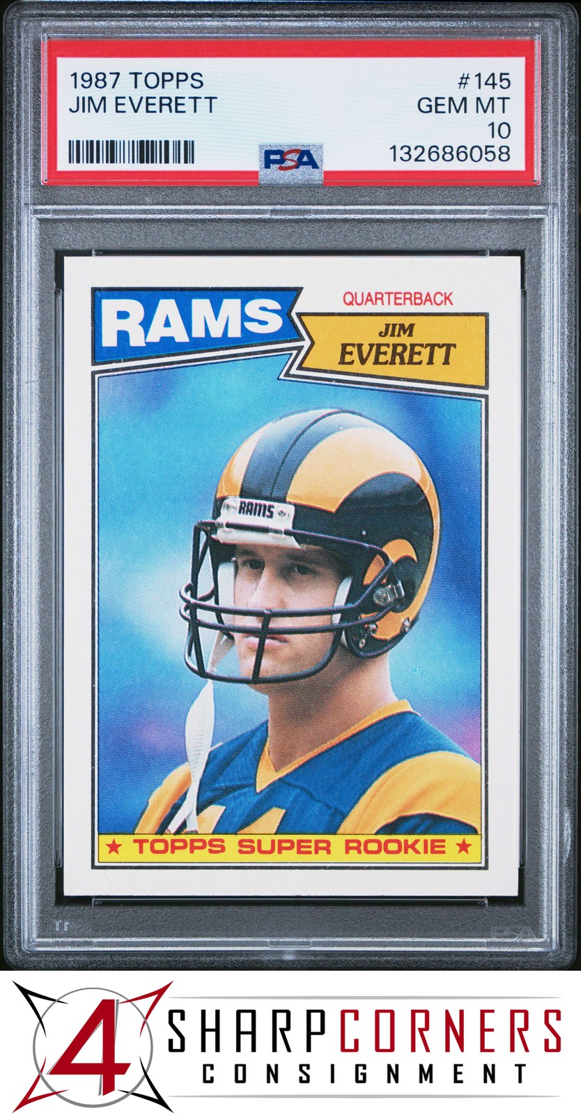 1987 TOPPS #145 JIM EVERETT RC RAMS PSA 10