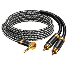 Audiophile RCA Cable, 1M/3.2Feet, Silvered-Plated Copper Core 3.5Mm Male