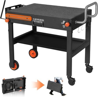 Portable Folding Grill Cart Table w/Wheels for 17'' 22'' Blackstone Pizza Oven