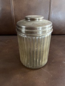 HUMIDOR DUN-RITE WOOD NOV INC Duraglas Cigar Tobacco Jar Lid Vintage