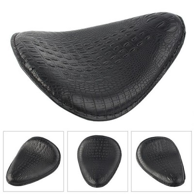 Alligator Motorrad Leder Solo Fahrersitz Für Harley Bobber Chopper Schwarz