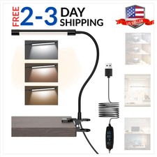 LED Desk Lamp with Clamp - Adjustable 3 Color Modes 10 Brightness Level Table...