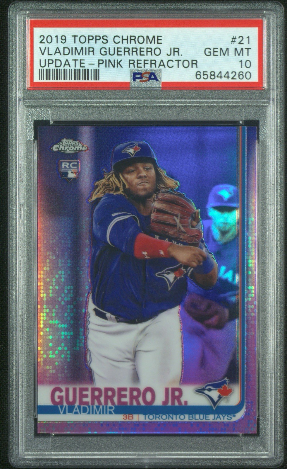 2019 Topps Chrome Update Vladimir Guerrero Jr. RC Pink Refractor #21 PSA 10