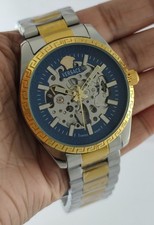 Versace Automatic Blue Dial Steel Band Men Wristwatch Pre-Owned Great Working