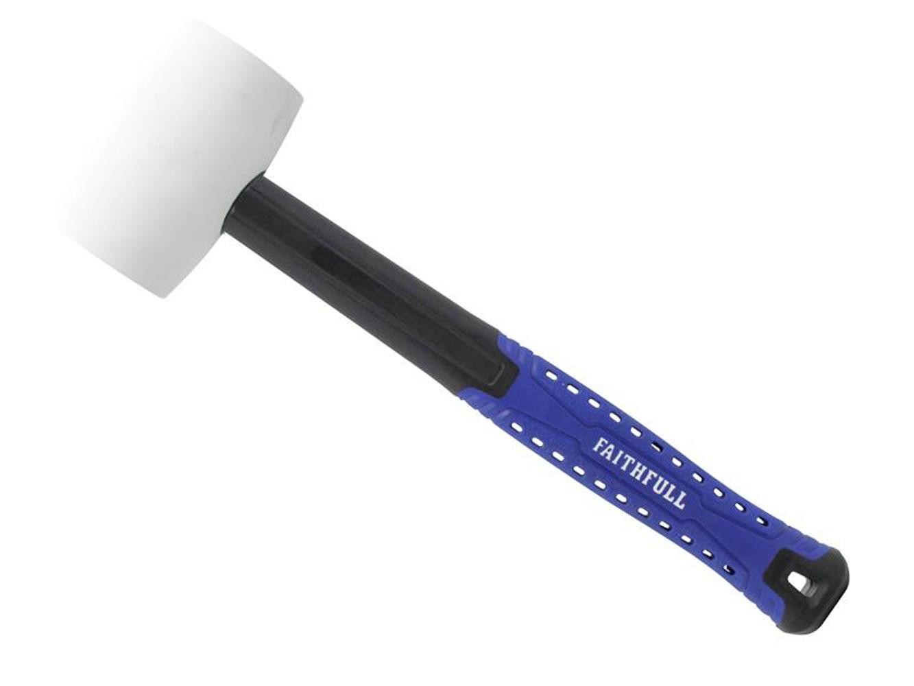 Faithfull White Fibreglass Mallet 16Oz - Non-Damaging Hammer