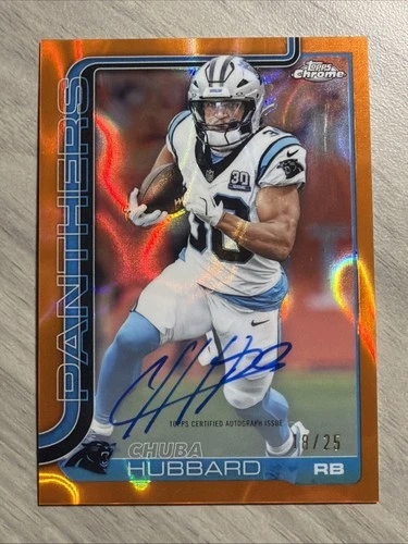 2025 Topps Chrome Chuba Hubbard Orange Lava Refractor (RAW)