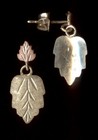 14K 1.18 Gram 19mm Solid Yellow & Rose Gold Tree Leaf Petal Plant Earrings Ij — photo 2
