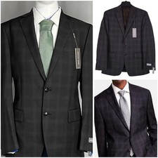 Michael Kors Men Classic fit Suit Jacket Blazer 38R Charcoal Brown Plaid New NWT