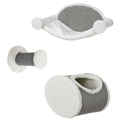 Trixie Liam Wall Mounted Cat Furniture - 3Pc Cat Wall Scratcher - Climbing