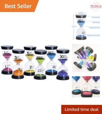 Sand Timer 6 Colors Hourglass Set 1-30 Min Kids Classroom Kitchen Decor