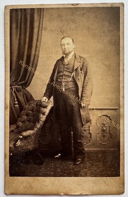orig. CDV Foto Fotografie Bild alt Mode Mann Herr um 1860 Newcombe