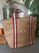 Anya Hindmarch Universal Tote Bag Small Tan & Red Excellent Condition